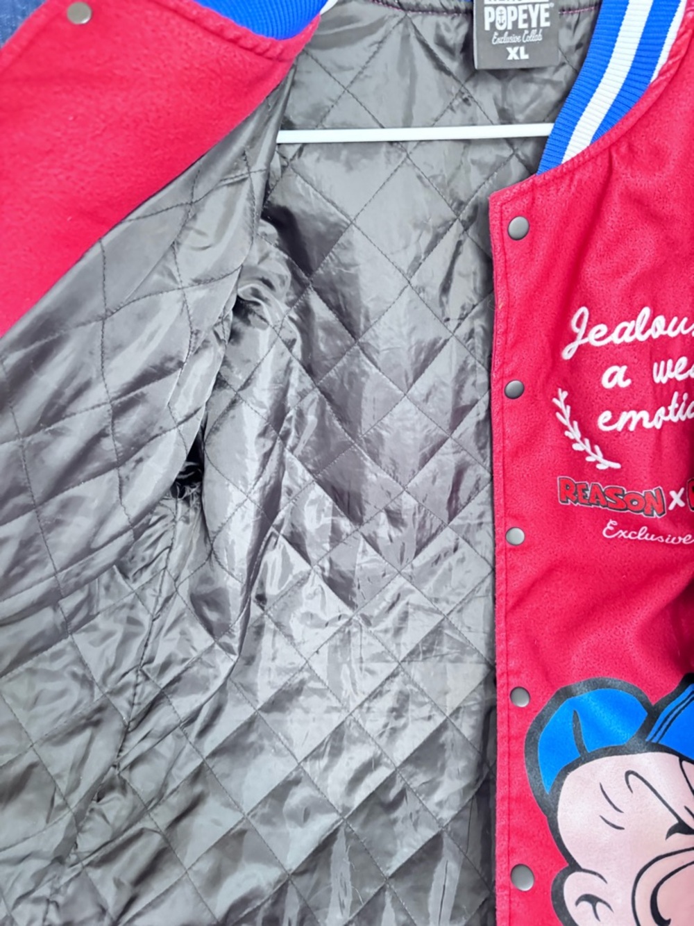 Popeye Red & Black Varsity patches Jacket - Picture 5 of 6